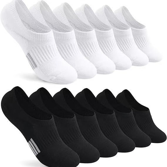 This bundle contains 4 styles of socks: ✅10 Pairs Ice Silk Invisible Socks ✅6 Pairs Cotton Invisible Socks ✅12 Pairs Short Tube Socks ✅10 Pairs Anti-slip Black Silk Socks