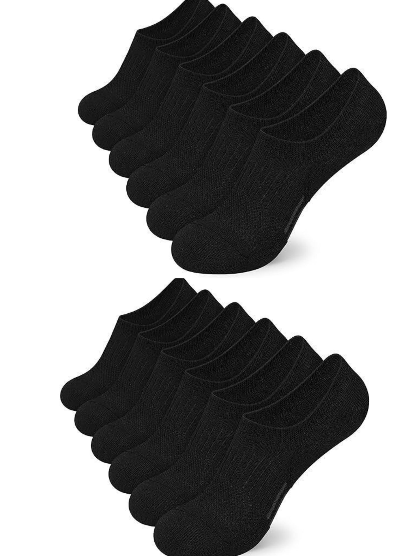 This bundle contains 4 styles of socks:                                            ✅10 Pairs Ice Silk Invisible Socks ✅6 Pairs Cotton Invisible Socks       ✅12 Pairs Short Tube Socks       ✅10 Pairs Anti-slip Black Silk  Socks