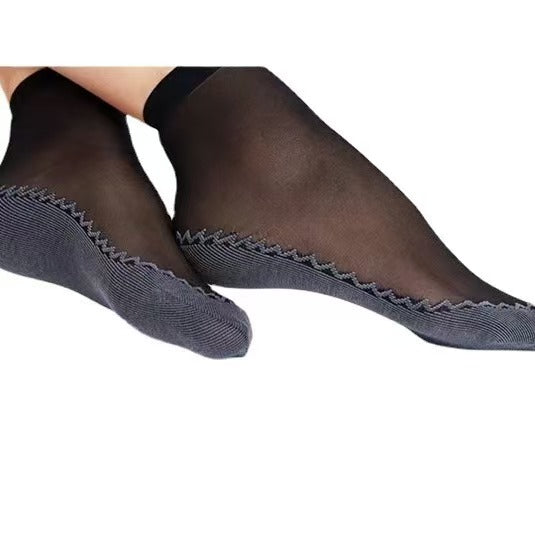 10-Pack Snag-Proof Non-Slip Sheer Socks With Cotton Sole