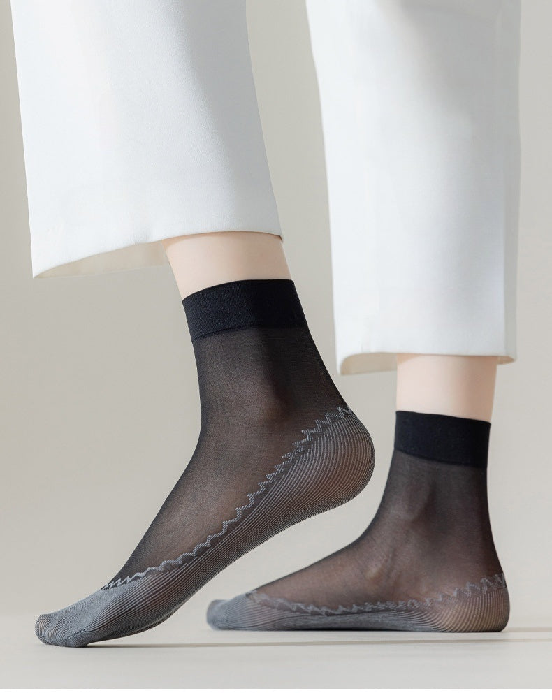 10-Pack Snag-Proof Non-Slip Sheer Socks With Cotton Sole