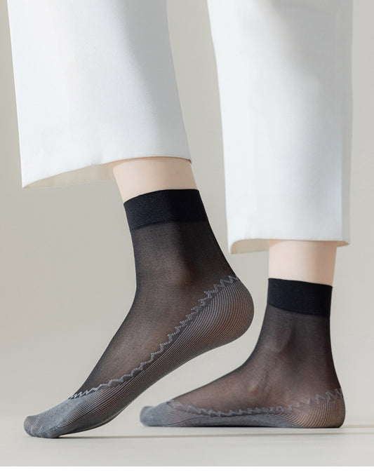 10-Pack Snag-Proof Non-Slip Sheer Socks With Cotton Sole
